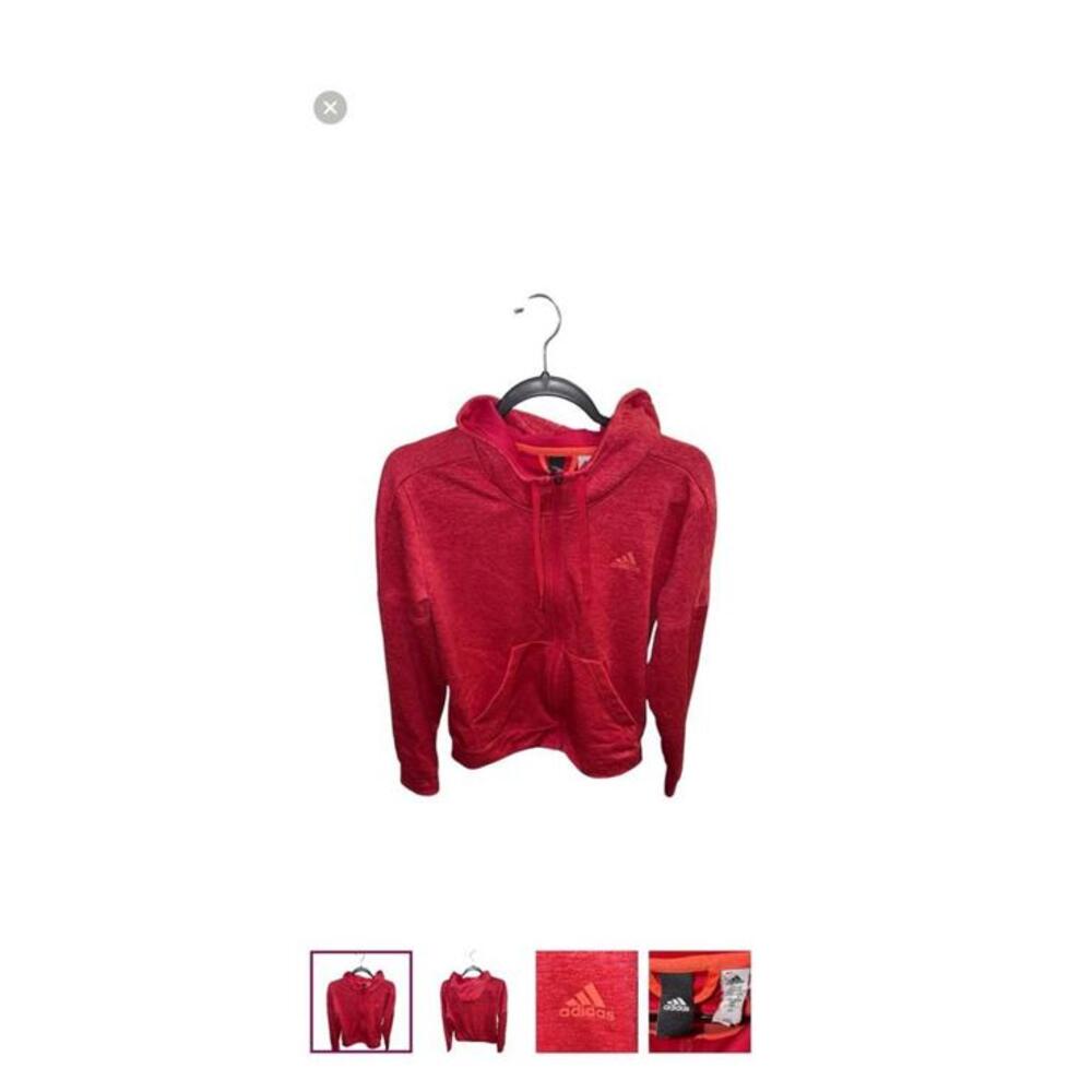 Adidas Red Zip-Up Hoodie